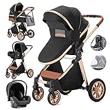 Gcarebb Kinderwagen 3 in 1, Kinderwagen Buggy Mit Auto Babyschale, Mit...