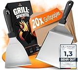 flammtal Grillspachtel Set aus Edelstahl - Hochwertiger Plancha Spachtel...