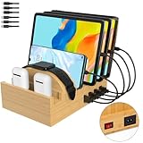 Ladestation für mehrere Geräte, Alltripal Bambus 7-Port Handy Ladestation...
