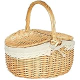 Toddmomy 1 Stück Weiden-Picknickkorb Mit Deckel Und Griff Leere...