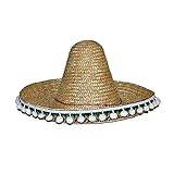 Party Discount NEU Hut Sombrero aus Stoh, bunt, ca. 50cm