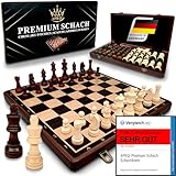 APEQi® Premium Schach - Schachspiel Holz HOCHWERTIG - Massivholz, 38x38cm,...