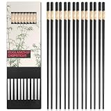 10 Paar Schwarze Essstäbchen, Legierung Spülmaschinenfest,...
