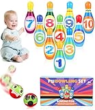 12 Stück Bowling Set, Bowling Set Kinder, inklusive Bowling und...
