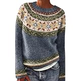 Norweger-Pullover für Damen, große Größe, Damenpullover, Winter,...