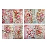 8 Blatt A 5 Dekoratives Papier Scrapbook Papier Handwerk Hintergrund Blumen...