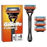 Gillette Fusion 5 Nassrasierer Herren Set, Rasierer + 4 Rasierklingen mit...