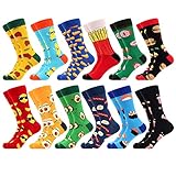 WeciBor Bunt Lustige Herren Socken, 12 Paar Mehrfarbig Obst und Essen,...