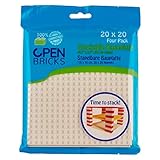 OPEN BRICKS Bauplatten, 20x20 (16 x 16 cm), Weiß/White, 4 Stück,...