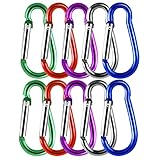 10 Stück Karabiner Bunt Aluminium Schnapphaken für Camping, Reisen,...