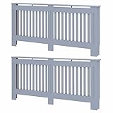 Heizkörperabdeckung 2 Stück Grau 172 x 19 x 81,5 cm aus Holzwerkstoff -...