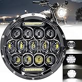 DREAMIZER 7 Zoll Motorrad LED Scheinwerfer E-geprüft mit weißem...