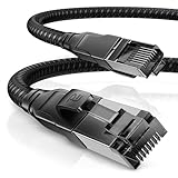 CSL - CAT8.1 Netzwerkkabel 40 Gbits 0,5m Baumwollmantel Black Series LAN...