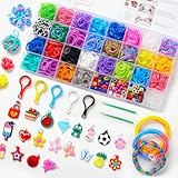 INSCRAFT 2590+ buntes Loom-Band-Set, 28 Farben, Armbandherstellungs-Set mit...