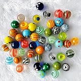 Tokaneit 20 Stück Glasmurmeln, Bunte Katzenaugen, Transparent...