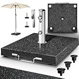 tillvex® Granit Sonnenschirmständer mit Rollen & Transportgriff 27 kg...