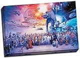 Star Wars Kunstdruck / Leinwanddruck, komplette Filmbesetzung, groß, 76,2...