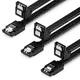 deleyCON 3x 30cm SATA 3 Kabel Nylon Set 6 Gbit/s Datenkabel SATA III...