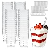 52 Stück Desserttasse mit Löffeln, 5 OZ/160ML Desserttasse...