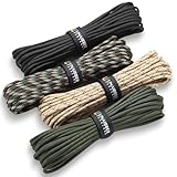 Unaibber 40M Paracord 4mm, 4 Stück x 33ft | Paracord Schnüre Seil 7...