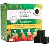 McBrikett KOKOKO Cubes Premium Grillkohle, 8 kg Bio Kokos Grillbriketts...