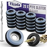 Filzada® 20x Teflongleiter zum Schrauben - Ø 19 mm (rund) -...