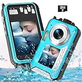 YISENCE Unterwasserkamera, UHD 4K 56MP Autofocus Digitalkamera wasserdichte...