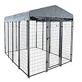 ESTEXO Hundezwinger Hundekäfig 245x176x209 cm Hundehütte Hundehaus...