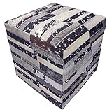 Casa Moro Patchwork Fell-Hocker Rinara 45x45x48 cm (B/T/H) aus echtem Fell...