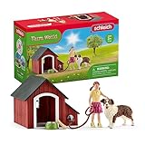 SCHLEICH Farm World | Hundehütte 42376 | Set inkl. Hütte, Mädchen Figur...