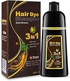 Dunkelbraun Haarfärbeshampoo für graues Haar Sofort-Haarfarben-Shampoo...