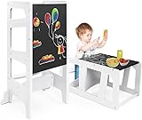 Dripex Lernturm Für Kinder Baby, Montessori Lernturm mit Tafel, Der...