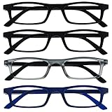 Die Lesebrille Unternehmen Schwarz Matt Grau Marineblau Leser Wert 4er-Pack...