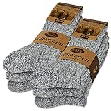 6 Paar Norweger Socken mit Wolle Damen & Herren Wintersocken Schwarz Grau...