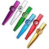 Anpro 6 Stück Kazoo Kazoo Set aus Metall 6 Kazoo Membran Metallkazoo Musik...