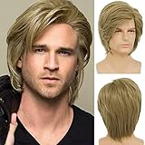 Beweig Kurze Perücke für Männer Blonde Cosplay Perücke Synthetische...