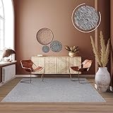 TT Home Waschbarer Wohnzimmer Teppich Esszimmer Kurzflor Unifarben Melierte...