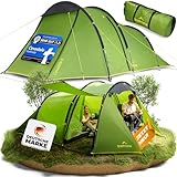 trailvista® Zelt 4 Personen - Familienzelt mit Vorzelt - Campingzelt für...