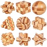 WishesMar 9 Stück Knobelspiele Holz Set Puzzle Geduldspiel Holzspielzeug...