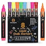 welsberg 8 Kreidestifte, Abwaschbar Glasstifte, flüssige Tafelstifte mit...