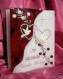 Hochzeitskerze Welle 200/150/40 mm inkl. Zubehör für selbstbeschriften...
