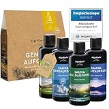 AllgäuQuelle® Saunaaufguss Set Bio 4er Sauna Zubehör 4x100ml Sauna...