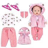 WanderGo Baby Puppen Puppenkleidung 35-43 cm, 6-teiliges Outfit mit 1 Weste...