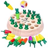 Japace Memory-Spiel aus Holz, Karotten Gedächtnis Schach Kinderspiel...