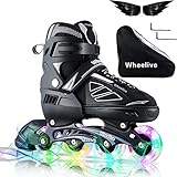 Wheelive Verstellbare Inline Skates für Kinder und Erwachsene, Rollschuhe...