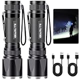 GEARLITE Taschenlampe Led Aufladbar 2Pack, Superhelle Zoombare 3000 Lumen...