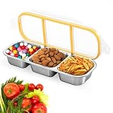 Fentar Snackbox mit Fächern Edelstahl, Leckdichte Snackdose mit Fächern...