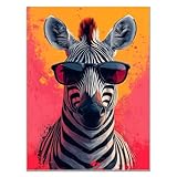 WIKEO Tiere Wandbild Wohnzimmer Poster Lustige und niedliche Tiere...