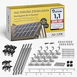 Avoltik Solar Halterung Ziegeldach I Set für 4 PV Module 30-45mm I...
