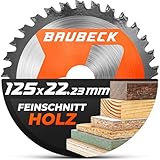 BAUBECK Sägeblatt für Winkelschleifer 125 - Feinschnitt in Holz -...